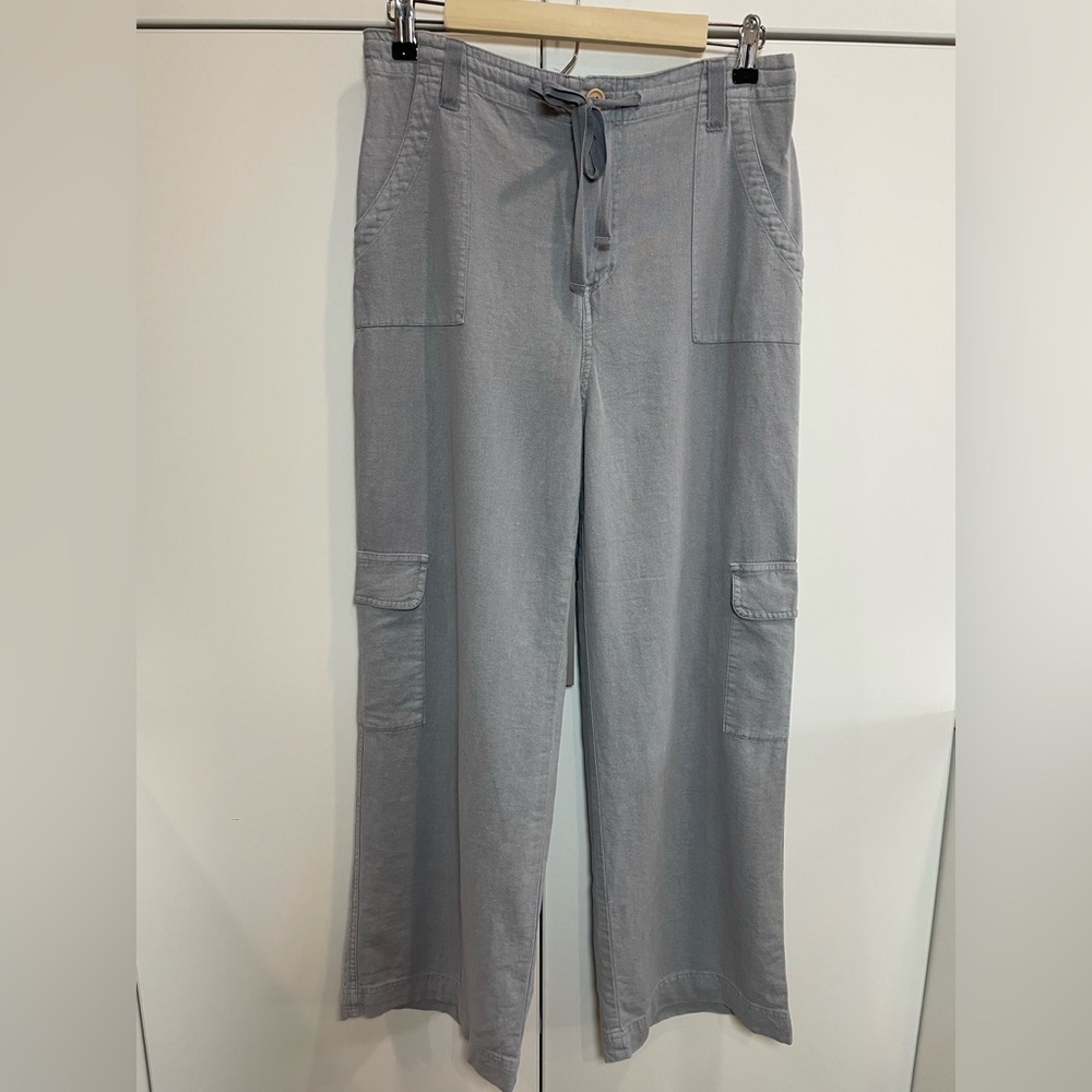 Sincerely Jules Gray Linen Blend Cargo Pants Size Large